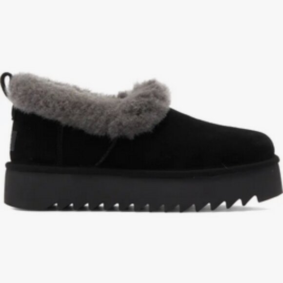 UGG Nita Black Suede Platform Slipper Sz: 7 - Picture 3 of 11